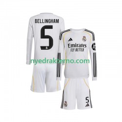 Real Madrid Fotballdrakt Jude Bellingham 5 Barn Hjemmedraktsett 2025-2026 Langermet