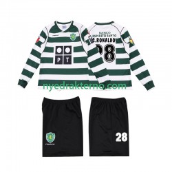 Sporting CP Fotballdrakt Cristiano Ronaldo 28 2001 2003 Retro Barn Hjemmedraktsett Langermet