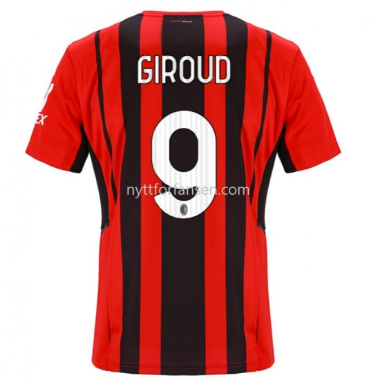 AC Milan Olivier Giroud 9 Fotballdrakt Herre Hjemmedraktsett 2021-2022