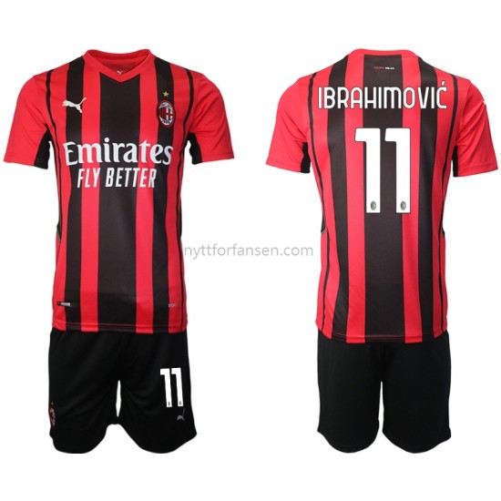 AC Milan Zlatan Ibrahimovic 11 Fotballdrakt Barn Hjemmedraktsett 2021-2022