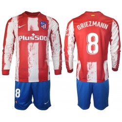 Atlético Madrid GRIEZMANN 8 Fotballdrakt Barn Hjemmedraktsett 2021-2022 Langermet