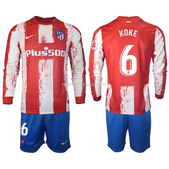 Atlético Madrid Koke 6 Fotballdrakt Barn Hjemmedraktsett 2021-2022 Langermet
