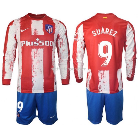 Atlético Madrid Suarez 9 Fotballdrakt Barn Hjemmedraktsett 2021-2022 Langermet