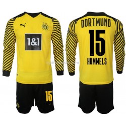Borussia Dortmund Hummels 15 Fotballdrakt Barn Hjemmedraktsett 2021-2022 Langermet