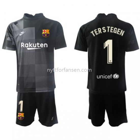 FC Barcelona Keeper Ter Stegen 1 Fotballdrakt Barn Bortedraktsett 2021-2022
