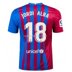 FC Barcelona Jordi Alba 18 Fotballdrakt Herre Hjemmedraktsett 2021-2022