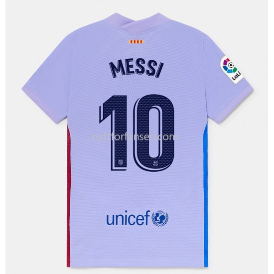 FC Barcelona Lionel Messi 10 Fotballdrakt Herre Bortedraktsett 2021-2022