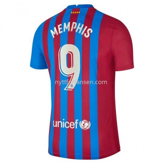 FC Barcelona Memphis Depay 9 Fotballdrakt Herre Hjemmedraktsett 2021-2022