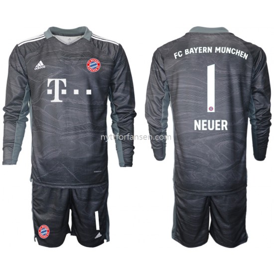FC Bayern München Manuel Neuer 1 Keeper Fotballdrakt Barn Bortedraktsett 2021-2022 Langermet