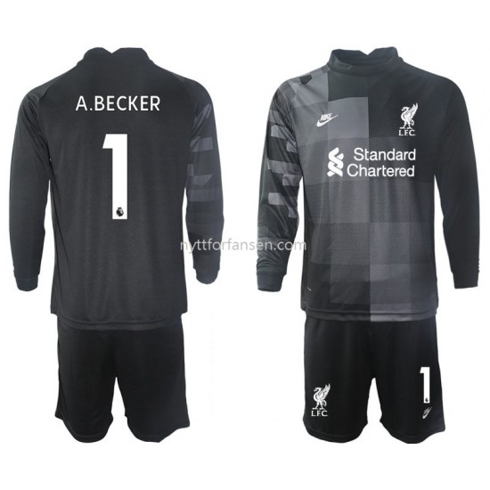 Liverpool Keeper A.BECKER 1 Fotballdrakt Barn Tredjedraktsett 2021-2022 Langermet