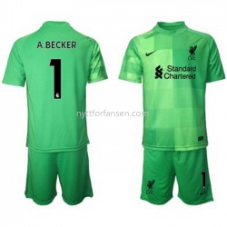 Liverpool Keeper Alisson Becker 1 Fotballdrakt Barn Hjemmedraktsett 2021-2022