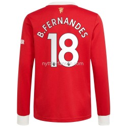 Manchester United Bruno Fernandes 18 Fotballdrakt Herre Hjemmedraktsett 2021-2022 Langermet