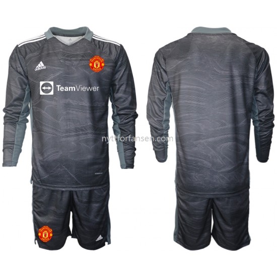 Manchester United Keeper Fotballdrakt Barn Bortedraktsett 2021-2022 Langermet