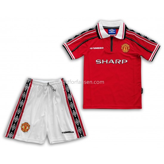 Manchester United Retro Fotballdrakt Barn Hjemmedraktsett 1998-1999