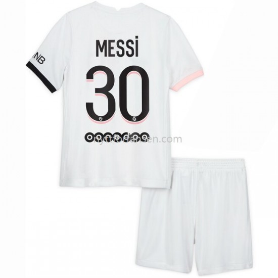 Paris Saint-Germain Lionel Messi 30 Fotballdrakt Barn Bortedraktsett 2021-2022