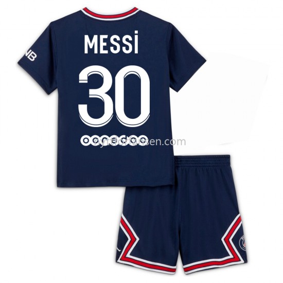 Paris Saint-Germain Lionel Messi 30 Fotballdrakt Barn Hjemmedraktsett 2021-2022