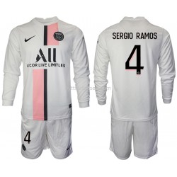 Paris Saint-Germain Sergio Ramos 4 Fotballdrakt Barn Bortedraktsett 2021-2022 Langermet