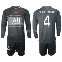 Paris Saint-Germain Sergio Ramos 4 Fotballdrakt Barn Tredjedraktsett 2021-2022 Langermet