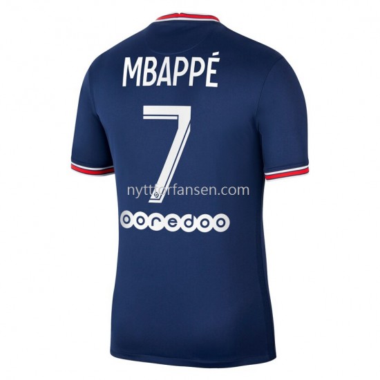 Paris Saint-Germain PSG Kylian Mbappé 7 Fotballdrakt Herre Hjemmedraktsett 2021-2022