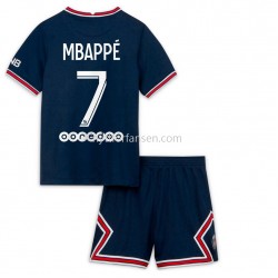 Paris Saint-Germain PSG Kylian Mbappé 7 Fotballdrakt Barn Hjemmedraktsett 2021-2022