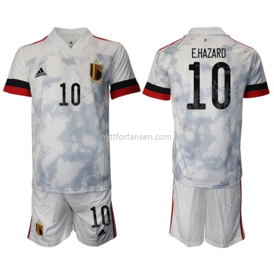 Belgia Eden Hazard 10 Fotballdrakt Barn Bortedraktsett Euro 2020