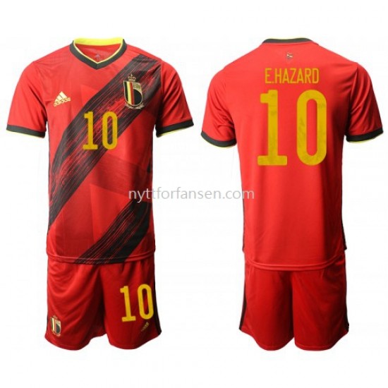 Belgia Eden Hazard 10 Fotballdrakt Barn Hjemmedraktsett Euro 2020