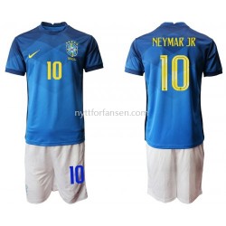 Brasil Neymar JR 10 Fotballdrakt Barn Bortedraktsett 2020-2021