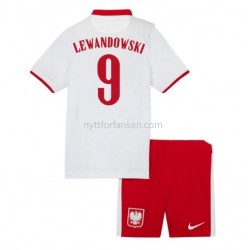 Polen Robert Lewandowski 9 Fotballdrakt Barn Hjemmedraktsett Euro 2020