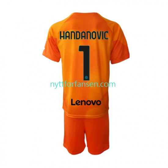 Inter Milan Fotballdrakt Samir Handanovic 1 Keeper Barn Fjerdedraktsett 2022-2023 Kortermet