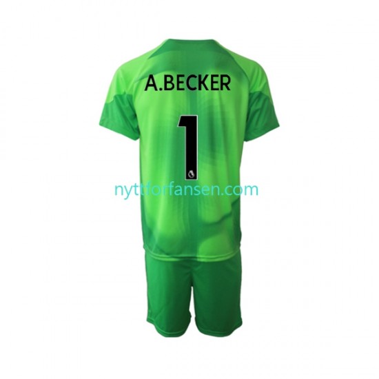Liverpool Fotballdrakt A.Becker 1 Keeper Barn Tredjedraktsett 2022-2023 Kortermet