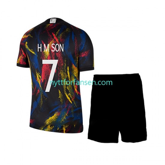 Sør-Korea Fotballdrakt Son Heung-min 7 Barn Bortedraktsett Fotball-VM 2022 Kortermet