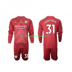 Manchester City Fotballdrakt Ederson M 31 Keeper Barn Hjemmedraktsett 2022-2023 Langermet