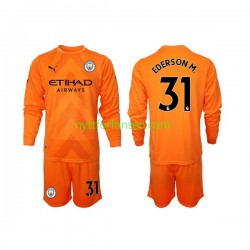 Manchester City Fotballdrakt Ederson M 31 Keeper Barn Tredjedraktsett 2022-2023 Langermet