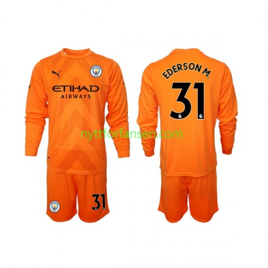 Manchester City Fotballdrakt Ederson M 31 Keeper Barn Tredjedraktsett 2022-2023 Langermet