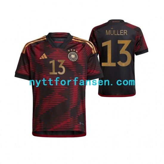 Tyskland Fotballdrakt Thomas Muller 13 Herre Bortedraktsett Fotball-VM 2022 Kortermet