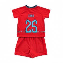 England Fotballdrakt Saka 25 Barn Bortedraktsett Fotball-VM 2022 Kortermet