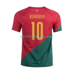 Portugal Fotballdrakt Bernardo 10 Herre Hjemmedraktsett Fotball-VM 2022 Kortermet