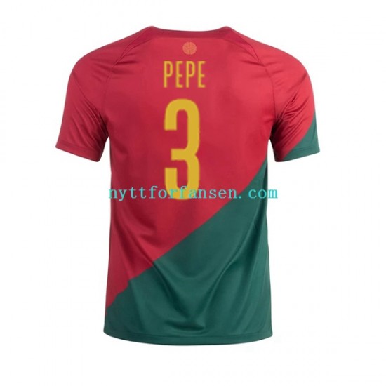 Portugal Fotballdrakt PEPE 3 Herre Hjemmedraktsett Fotball-VM 2022 Kortermet